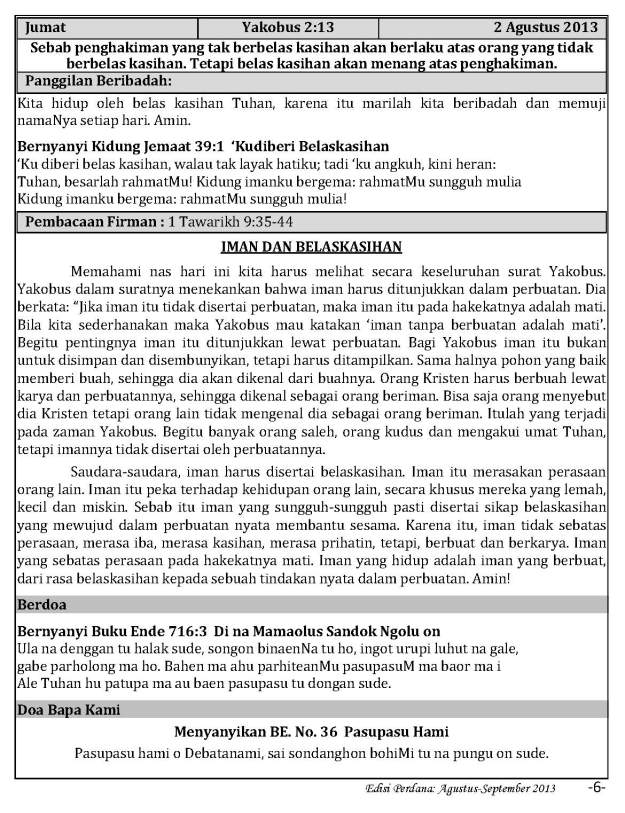 Ibadah Harian 2013-08-02