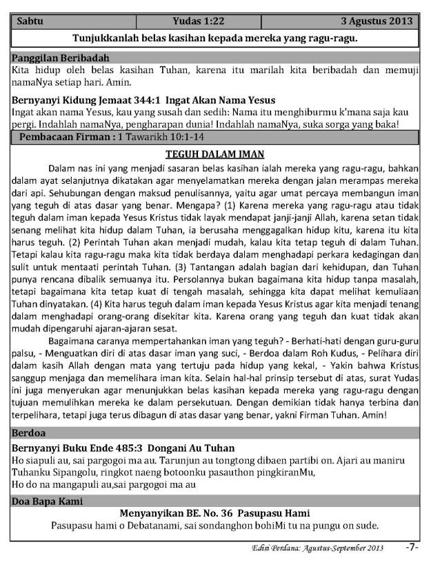 Ibadah Harian 2013-08-03