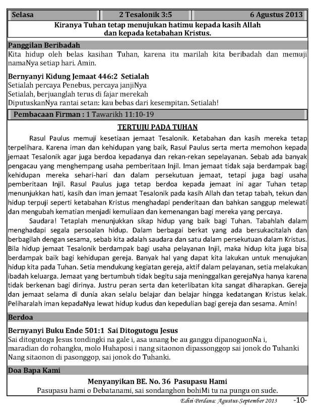 Ibadah Harian 2013-08-06