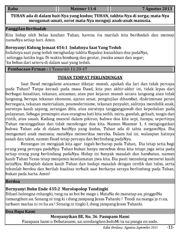 Ibadah Harian 2013-08-07