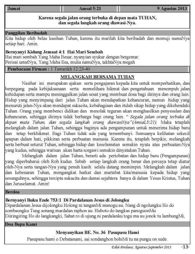 Ibadah Harian 2013-08-09