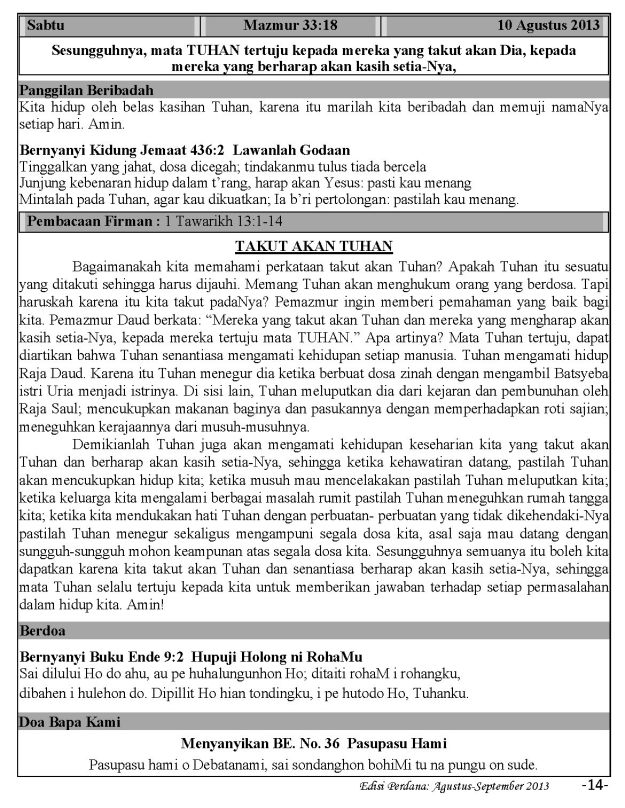 Ibadah Harian 2013-08-10