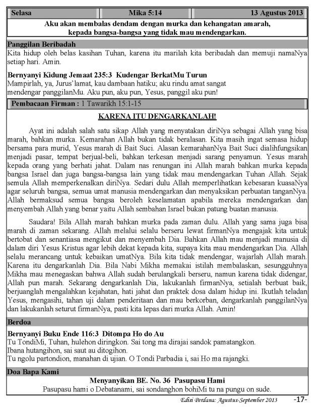 Ibadah Harian 2013-08-13