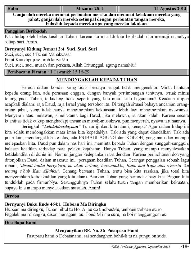 Ibadah Harian 2013-08-14