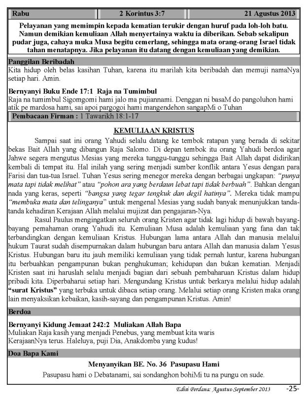 Ibadah Harian 2013-08-21