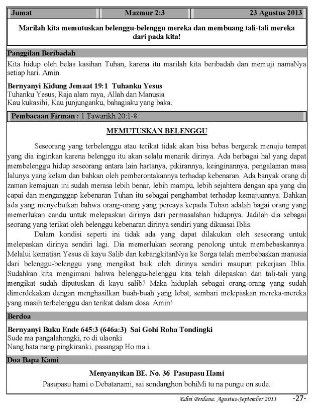 Ibadah Harian 2013-08-23