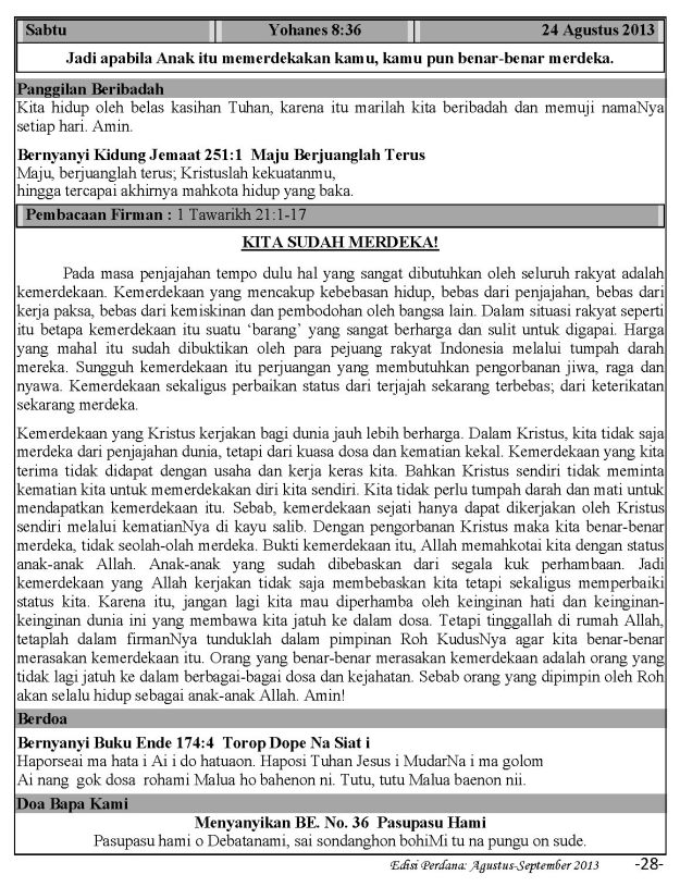 Ibadah Harian 2013-08-24