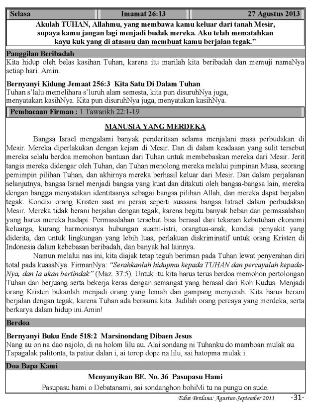 Ibadah Harian 2013-08-27