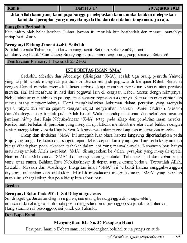 Ibadah Harian 2013-08-29